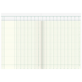 Spaltenbuch mit Kopfleiste | A4, 80 Seiten, 16 Spalten, Karton, magenta/hellblau